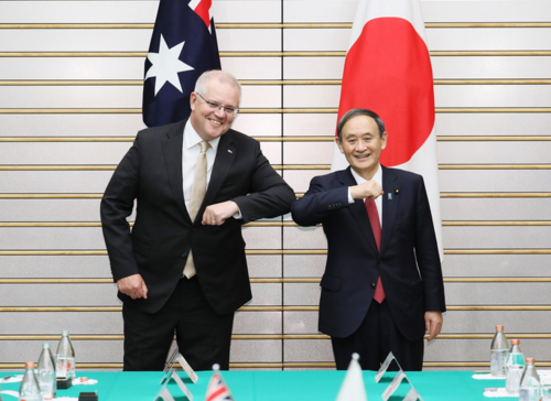 オーストラリアのモリソン首相と菅義偉・11月7日.PNG